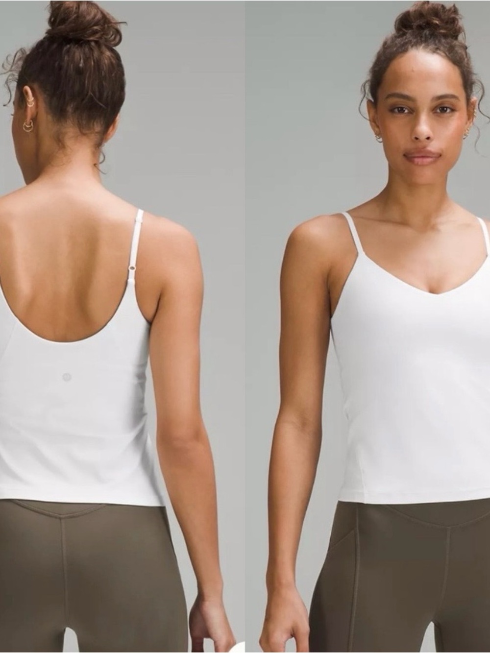 lululemon athletica White V-Neck Adjustable Strap Camisole
